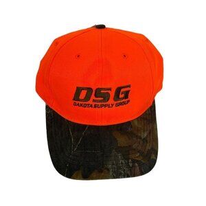 Trucker Cap Hat Orange Camouflaged Mossy Oak DSG Dakota Supply Group‎